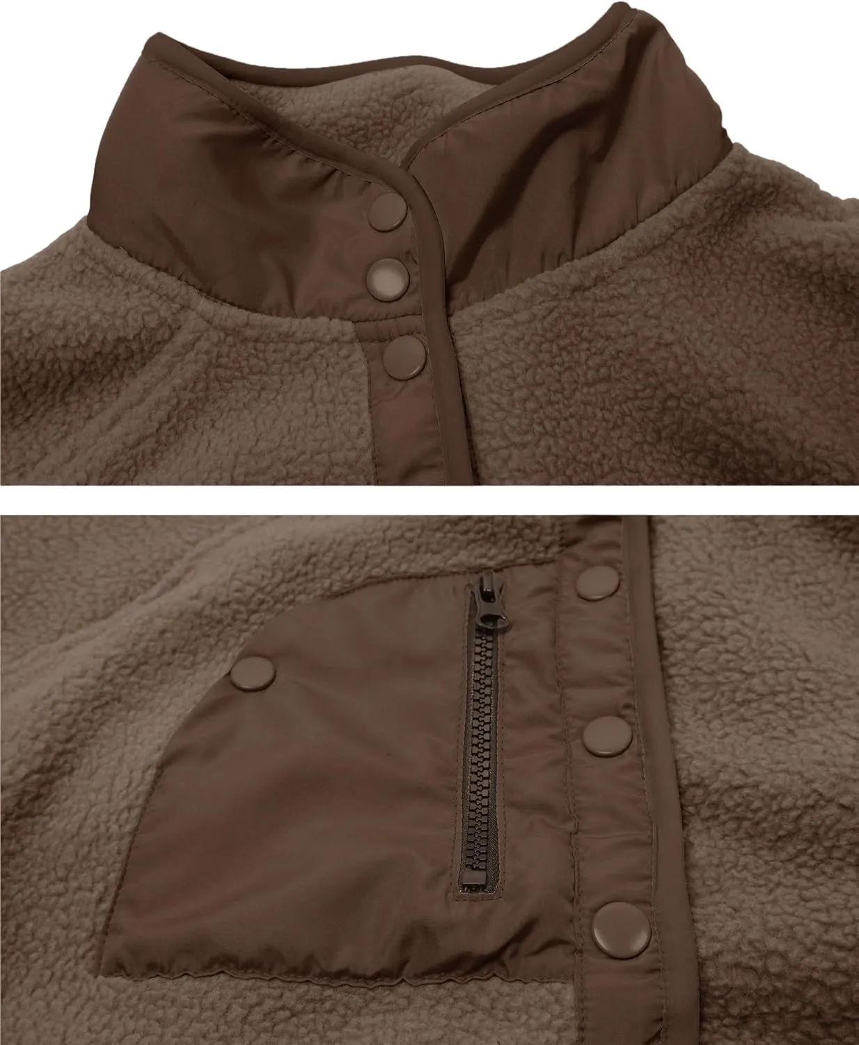 AMEBELLE Womens Lightweight Fleece Pullover Jacket Cropped Fall Winter Fuzzy Sherpa Jacket Sweatshirt Coat with Pockets