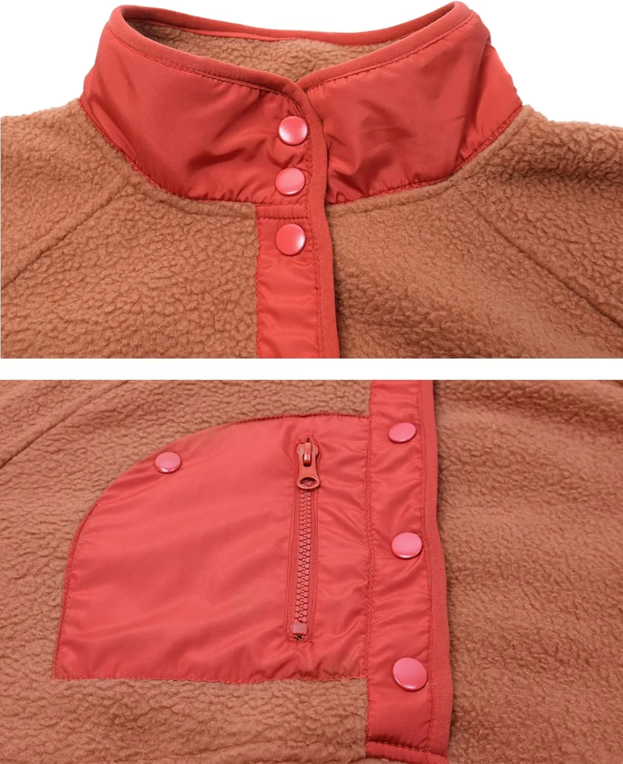 AMEBELLE Womens Lightweight Fleece Pullover Jacket Cropped Fall Winter Fuzzy Sherpa Jacket Sweatshirt Coat with Pockets