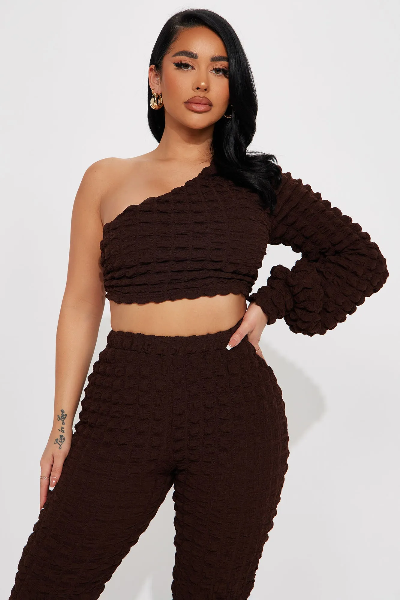 Be Extra Bubble Pant Set  - Mocha