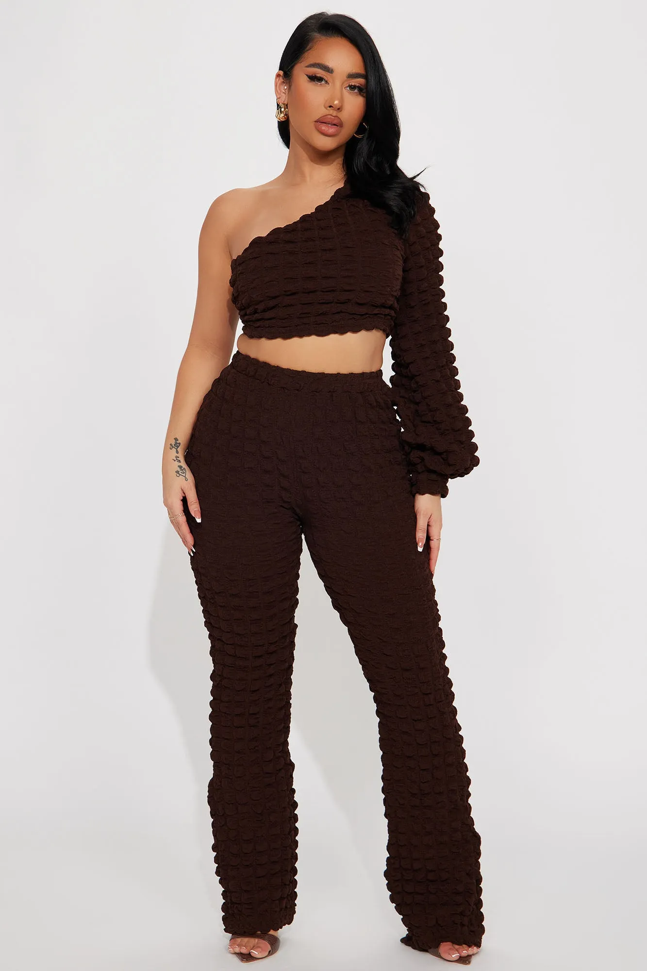 Be Extra Bubble Pant Set  - Mocha