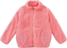 Boys Girls Fuzzy Fleece Jacket Winter Coat Sherpa Fleece Sweatshirt Fall Teddy Coat Kids Lightweight Windproof Jacket