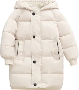 Boys Girls Long Winter Coat Hooded Puffer Jacket Kids Lightweight Down Coat Insulated Parka Thicken Warm Padded Jacket