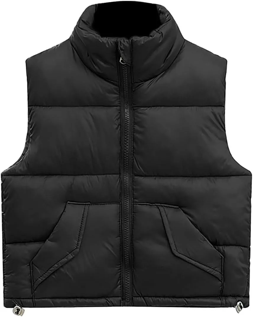 Boys Vest Puffer Baby Girls Winter Down Cotton Vest With Warm Outwear Coat Kids Stand Collar Down Puffy Vest