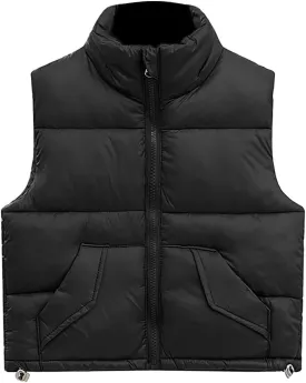 Boys Vest Puffer Baby Girls Winter Down Cotton Vest With Warm Outwear Coat Kids Stand Collar Down Puffy Vest