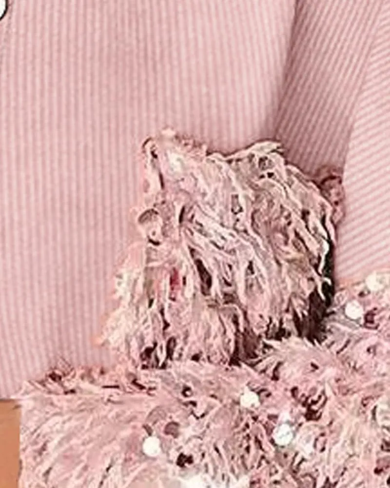 CHICME Women's Casual Oversized Button Down Corduroy Shirt Jacket Long Sleeve Shacket with Fringe