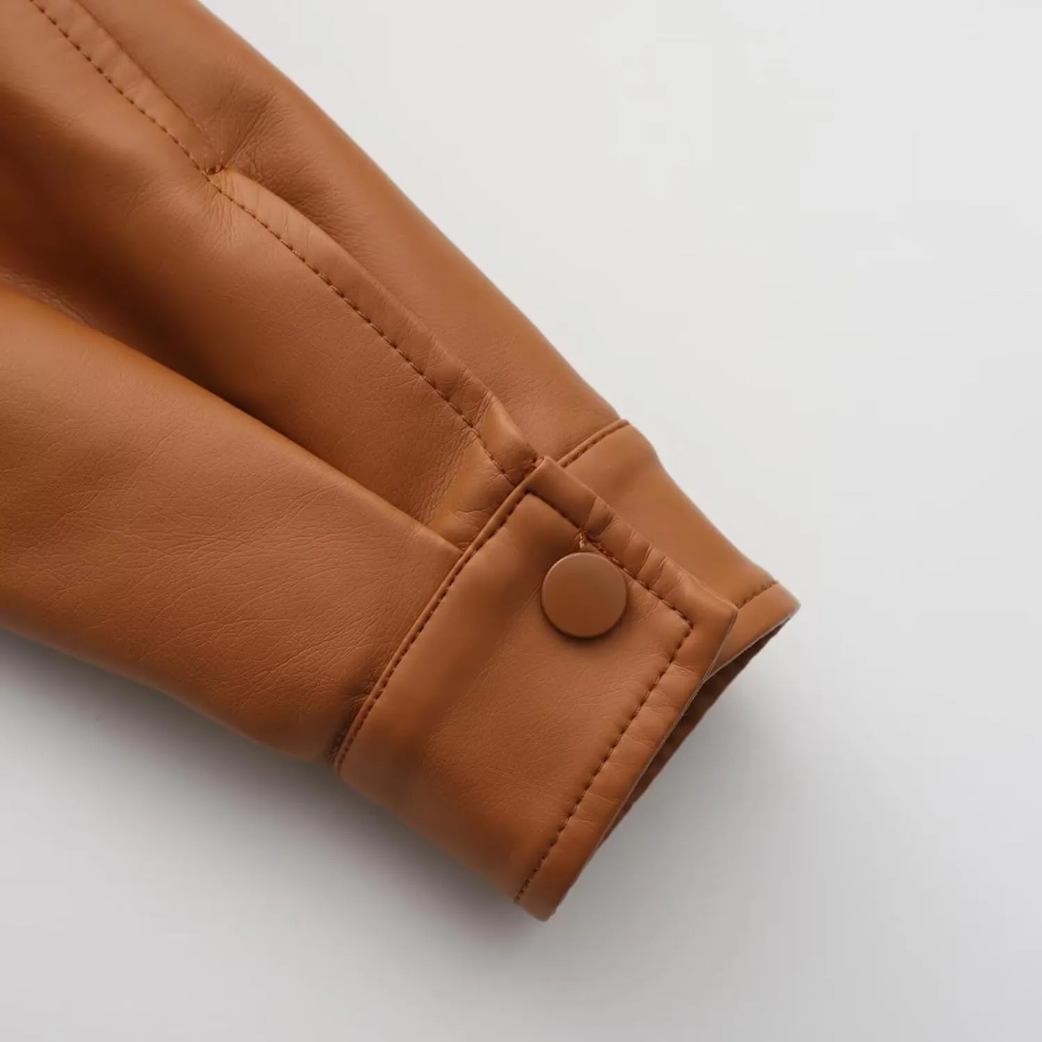 CHIGUO Women Faux Leather Cropped Jacket Trendy Moto Biker Short Jacket Fashion PU Coat Party Jacket