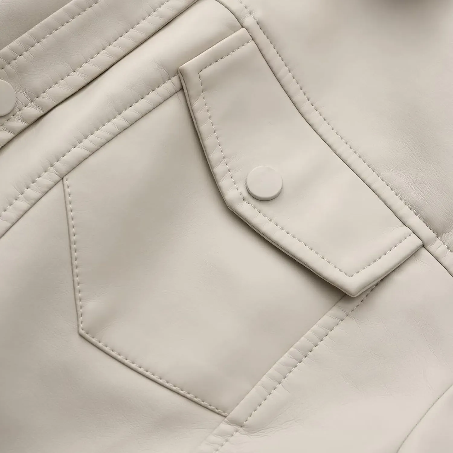 CHIGUO Women Faux Leather Cropped Jacket Trendy Moto Biker Short Jacket Fashion PU Coat Party Jacket