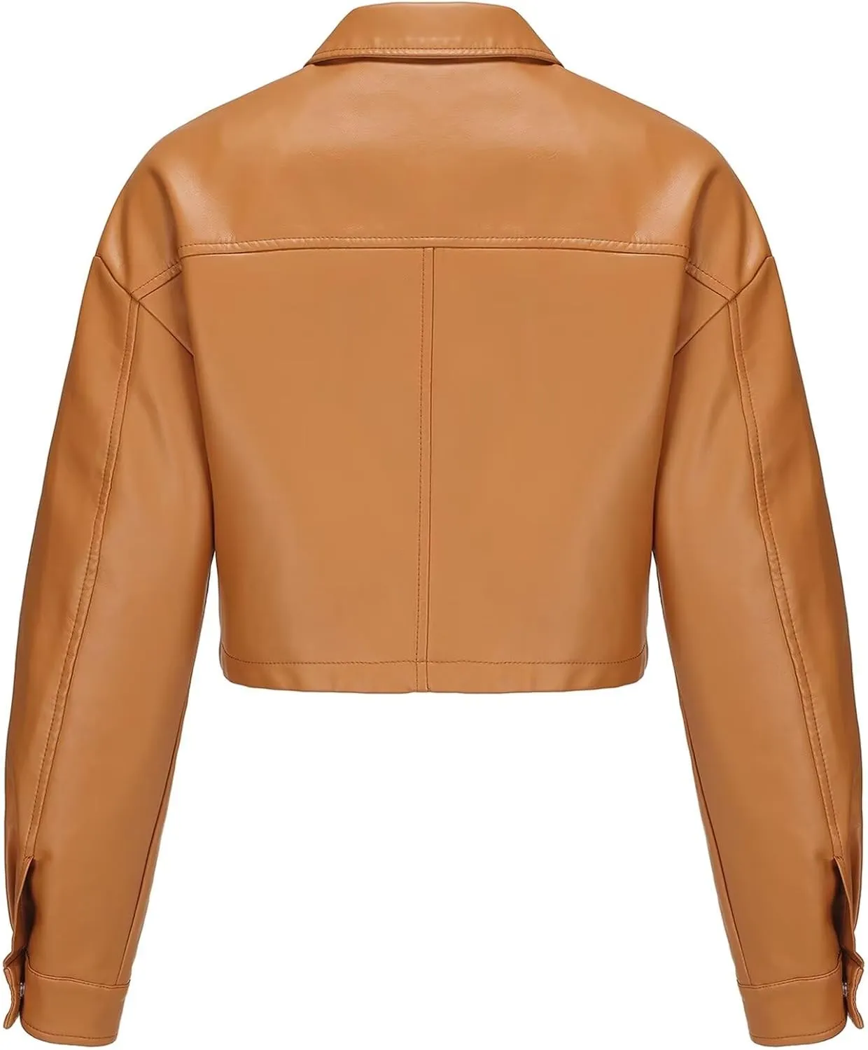 CHIGUO Women Faux Leather Cropped Jacket Trendy Moto Biker Short Jacket Fashion PU Coat Party Jacket