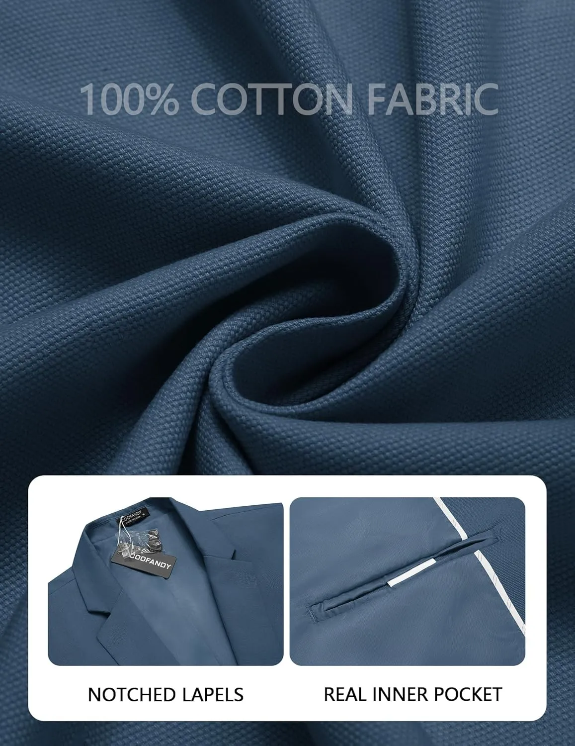 COOFANDY Men's Casual Blazers Sport Coats Slim Fit Cotton Sport Jackets 1 Button Lightweight Suit Jackets