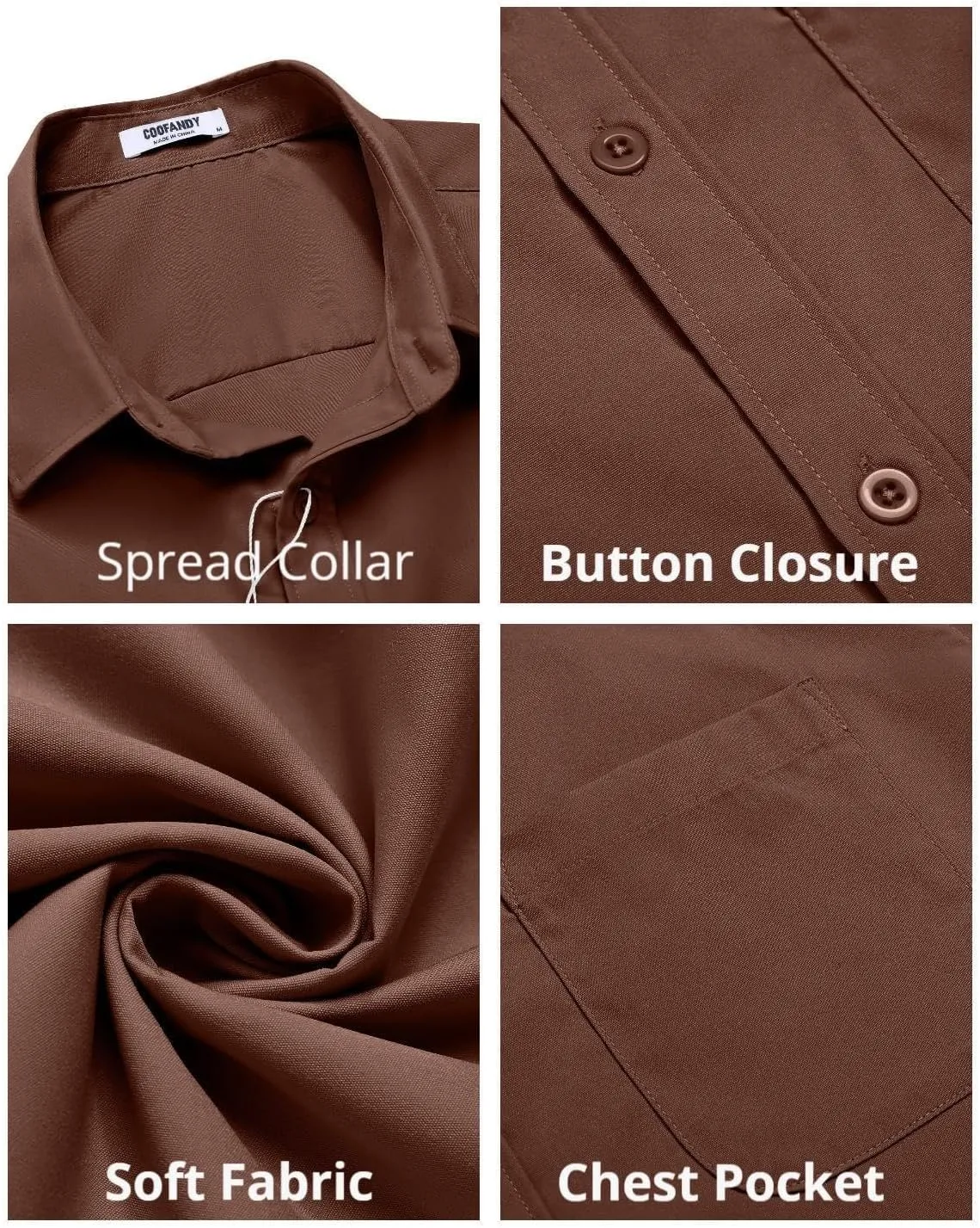COOFANDY Mens Short Sleeve Casual Button Down Shirts Summer Untucked Dress Shirts with Pocket
