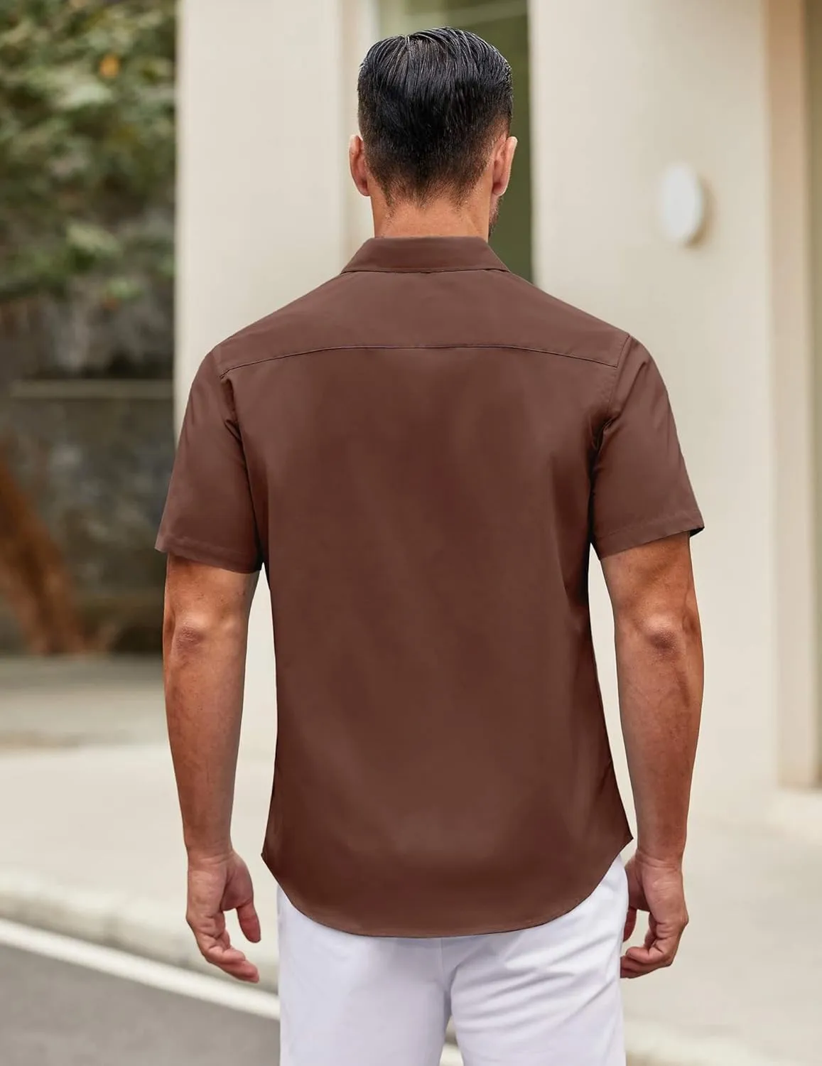 COOFANDY Mens Short Sleeve Casual Button Down Shirts Summer Untucked Dress Shirts with Pocket