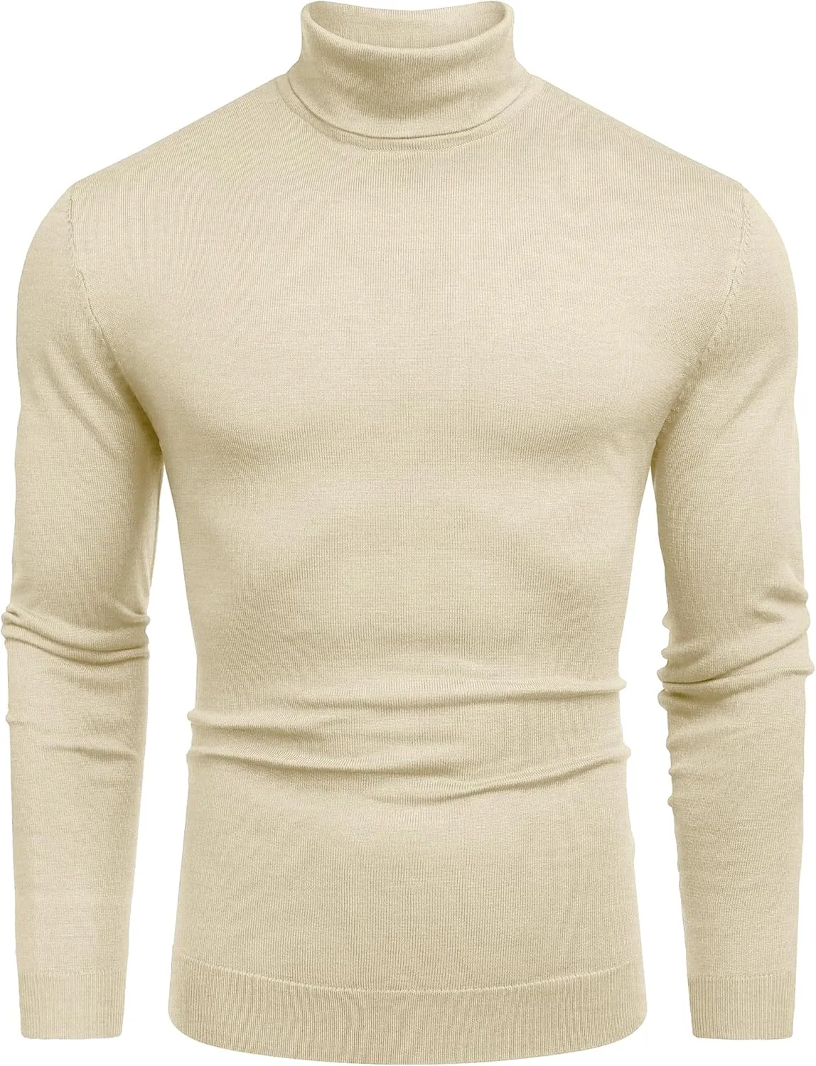 COOFANDY Men's Slim Fit Turtleneck Sweater Casual Basic Knitted Long Sleeve Pullover Sweater