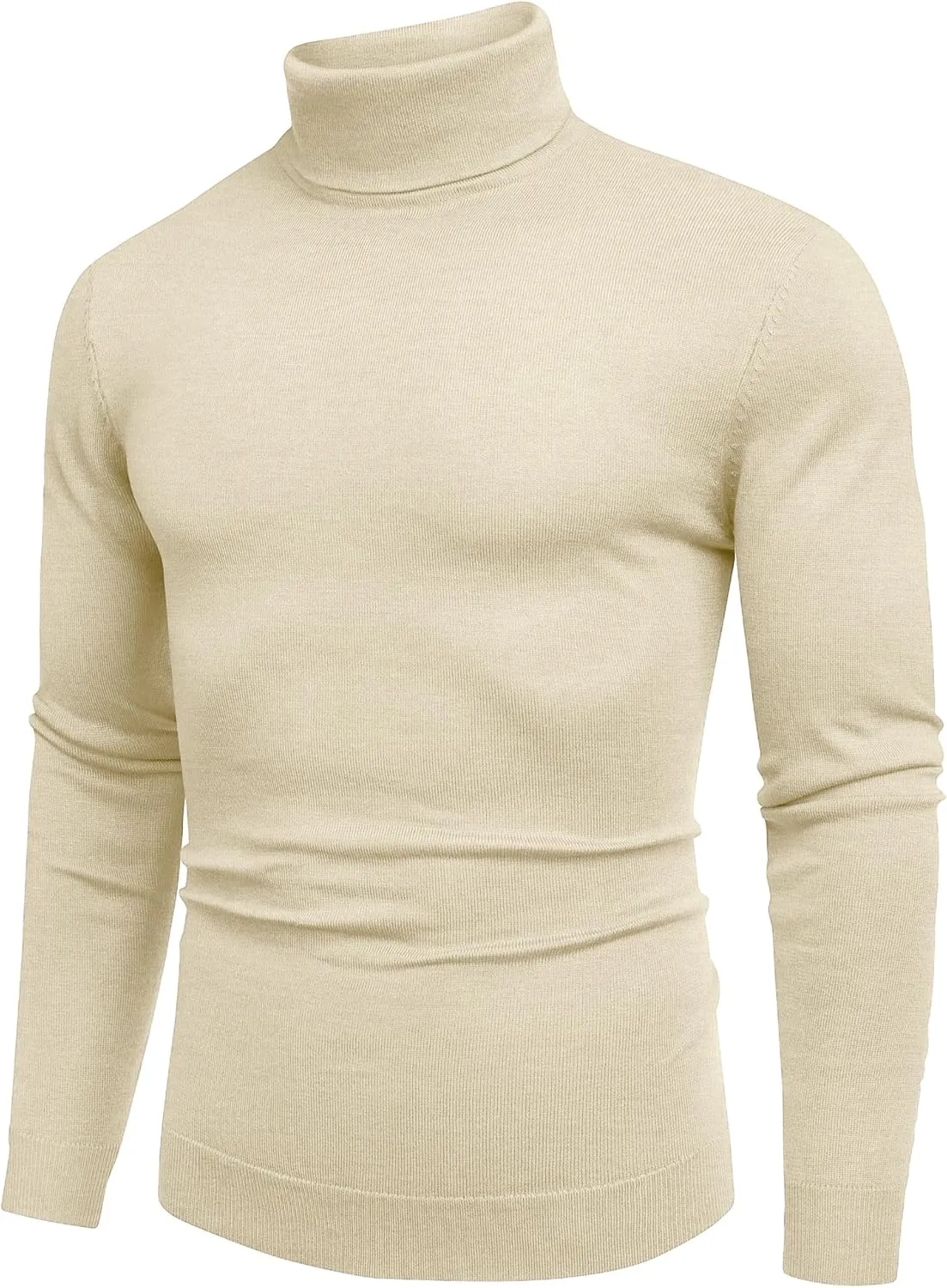 COOFANDY Men's Slim Fit Turtleneck Sweater Casual Basic Knitted Long Sleeve Pullover Sweater