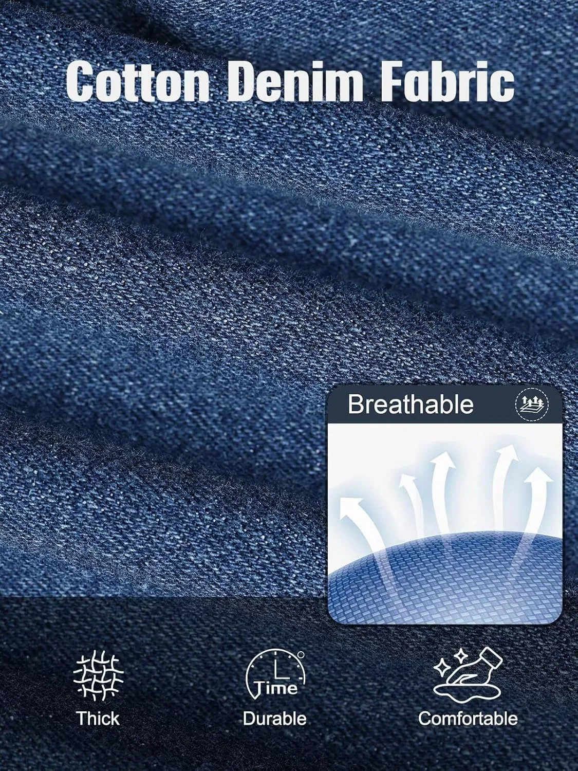 EDITCOZY Men's Cargo Jeans Elastic Waist 6 Pockets Loose Fit Carpenter Jeans Straight Leg Relaxed Fit Pants