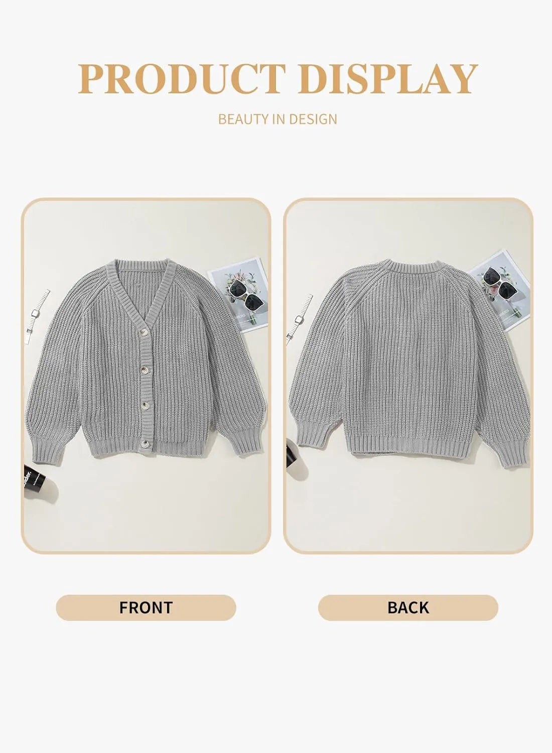 Eytino Womens Plus Size Cardigan Sweater Long Sleeve Button Down Chunky Knit Open Front Cardigans Outwear(1X-5X)