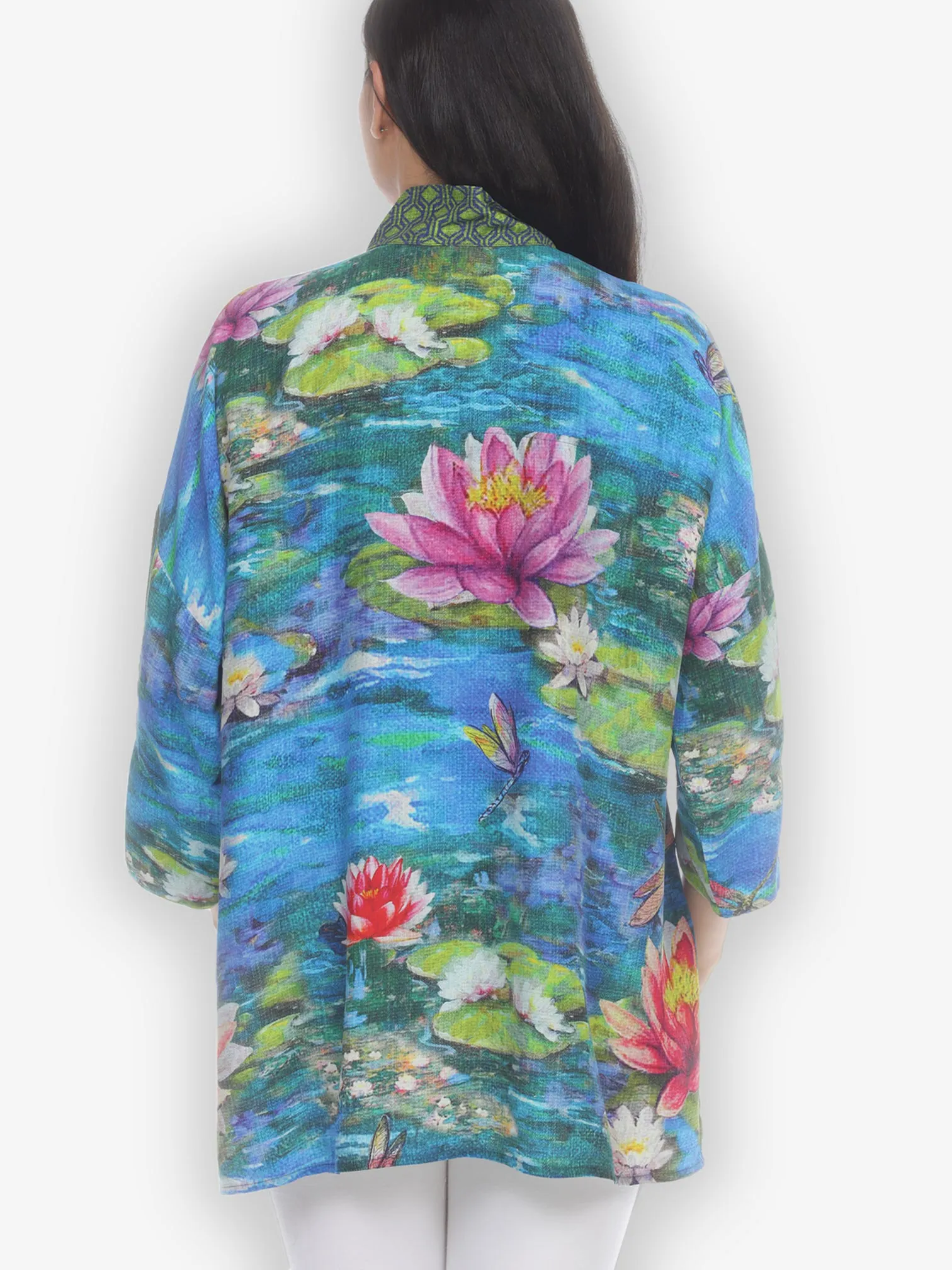 Garden of the Sun Silk Notch Collar Shirt