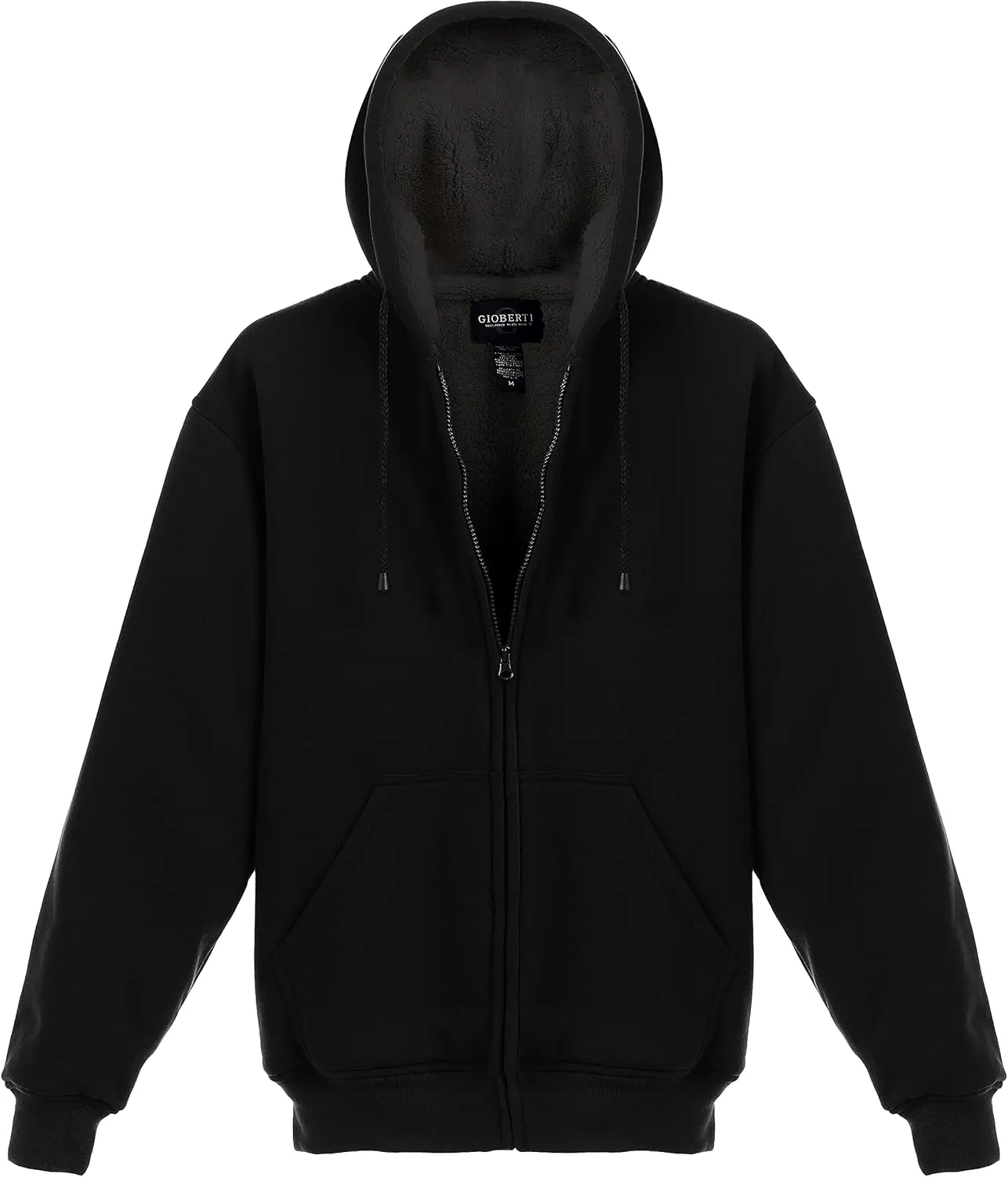 Gioberti Men's Soft Heavyweight Sherpa Lined Fleece Hoodie Jacket