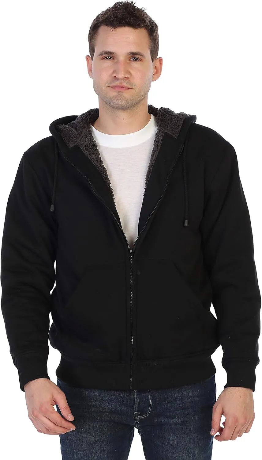 Gioberti Men's Soft Heavyweight Sherpa Lined Fleece Hoodie Jacket