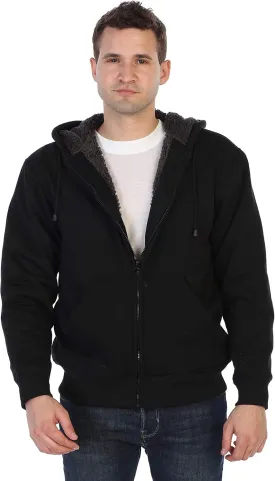 Gioberti Men's Soft Heavyweight Sherpa Lined Fleece Hoodie Jacket