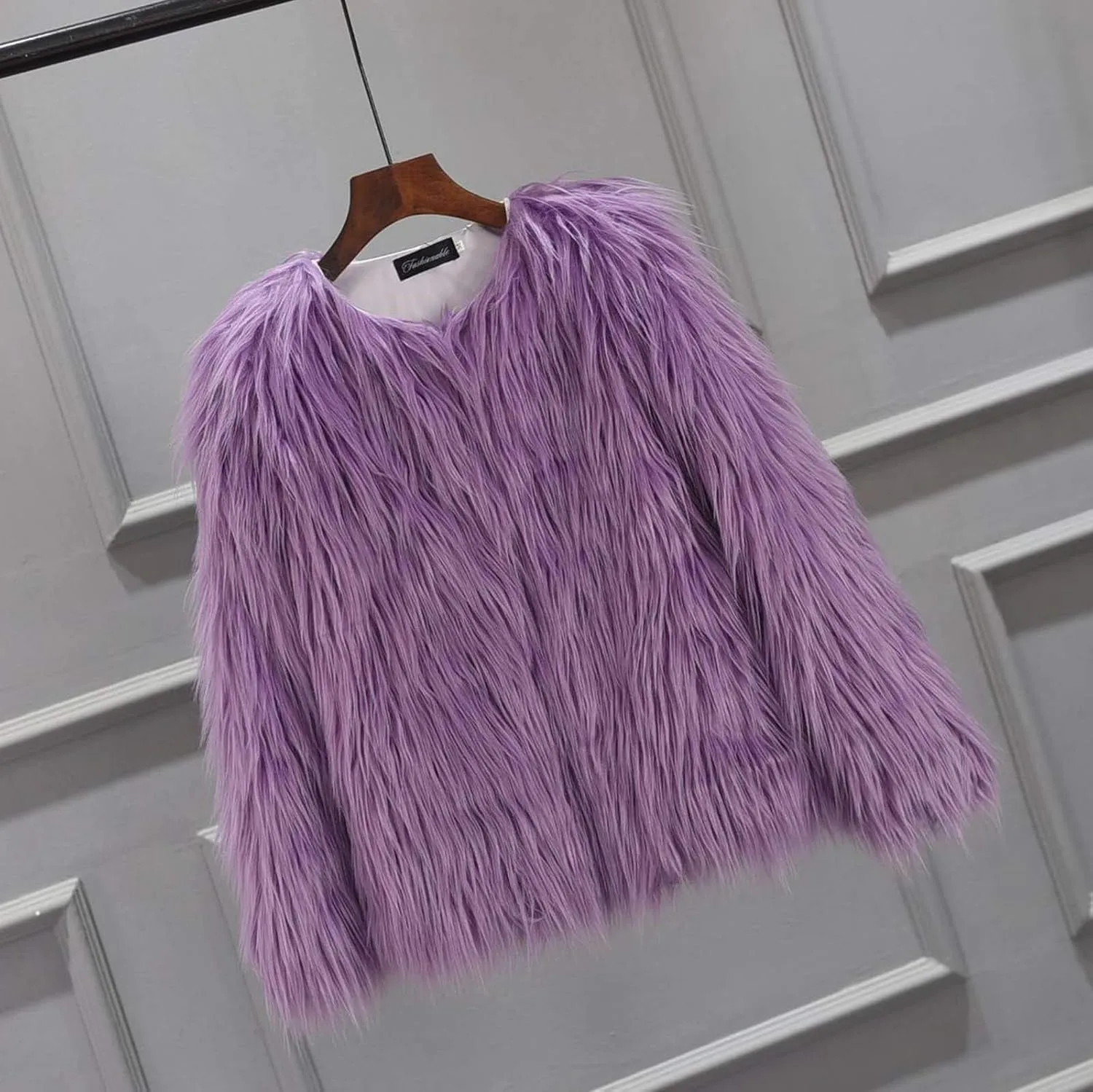 Girls Faux-Fur Jacket Coat Kids Fall Winter Thick Fleece Fuzzy Warm Outwear Tops Fashion Purple Fur Coat