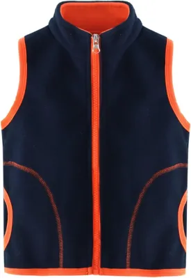 Girls' Full-Zip Polar Fleece Vest Jacket Kids Sleeveless Lightweight Outwear Windproof Coat Waistcoat with Pockets