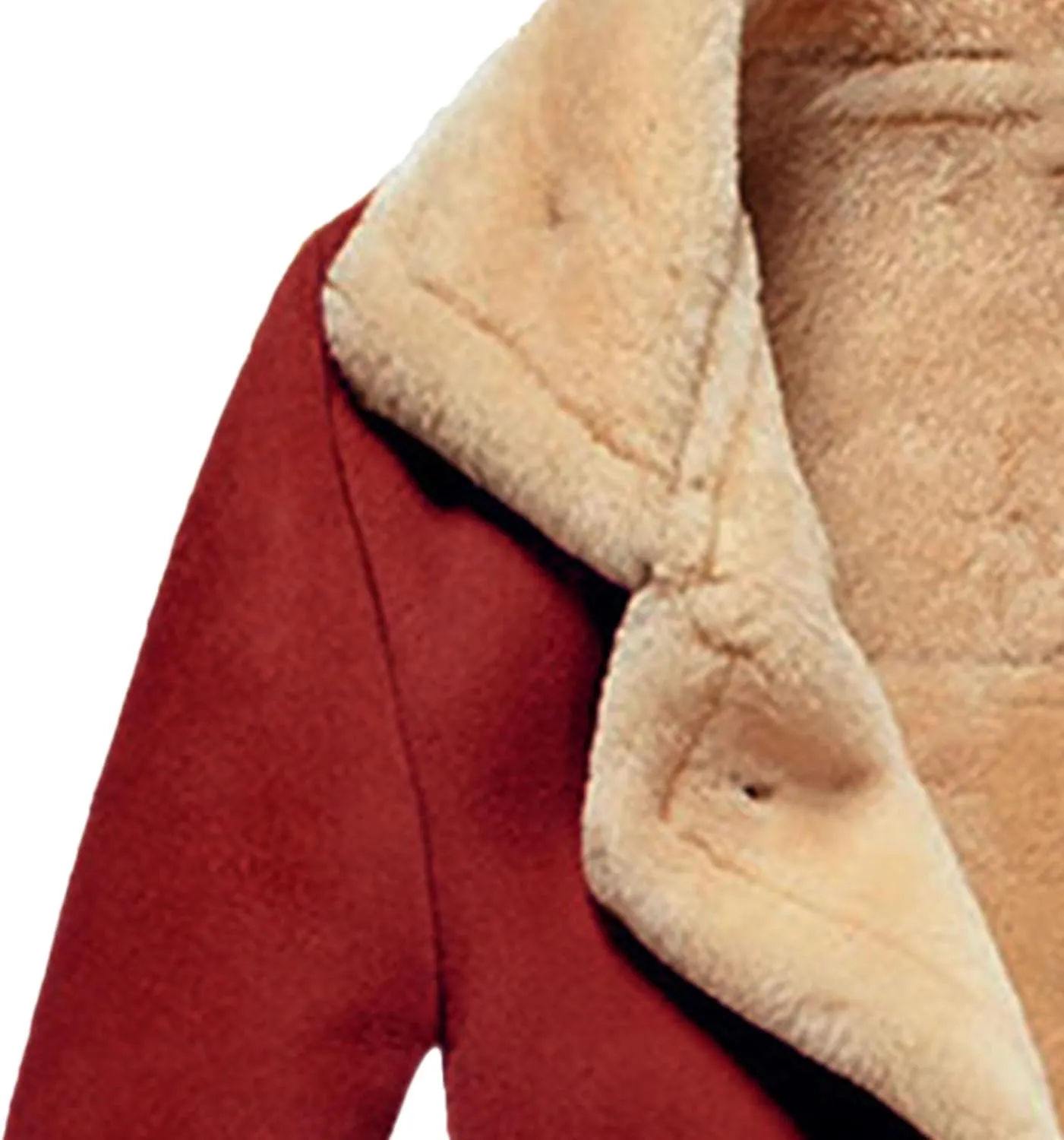 JEShifangjiusu Men'S Winter Long Sleeve Leather Coat Fleece Lined Parka Jacket Thicken Warm Fur Coat Outerwear With Pockets