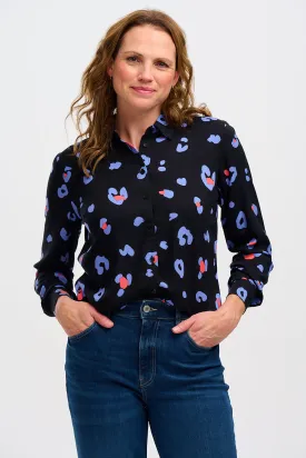 Joy Shirt - Black, Colour Pop Leopard