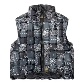 Kapital Nylon Bandana Down Vest Black