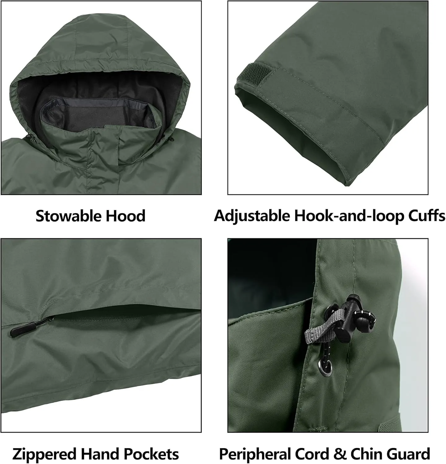 Little Donkey Andy Womens Waterproof Rain Jacket Lightweight Outdoor Windbreaker Rain Coat Shell for Hiking, Travel