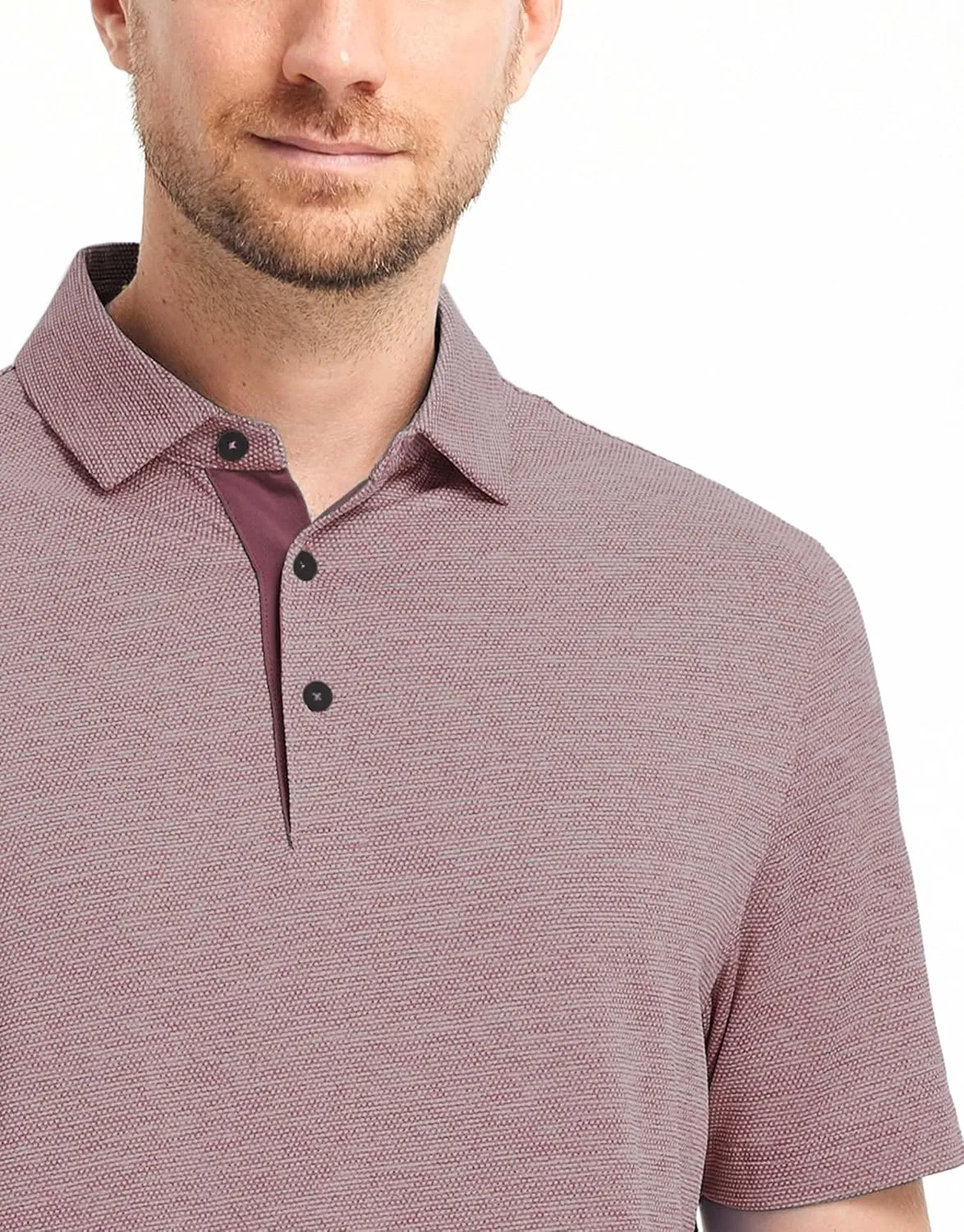 M MAELREG Golf Shirts for Men Dry Fit Short Sleeve Performance Moisture Wicking Heather Jacquard Active Mens Polo Shirts