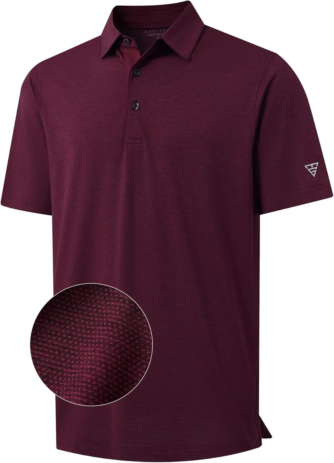 M MAELREG Golf Shirts for Men Dry Fit Short Sleeve Performance Moisture Wicking Heather Jacquard Active Mens Polo Shirts