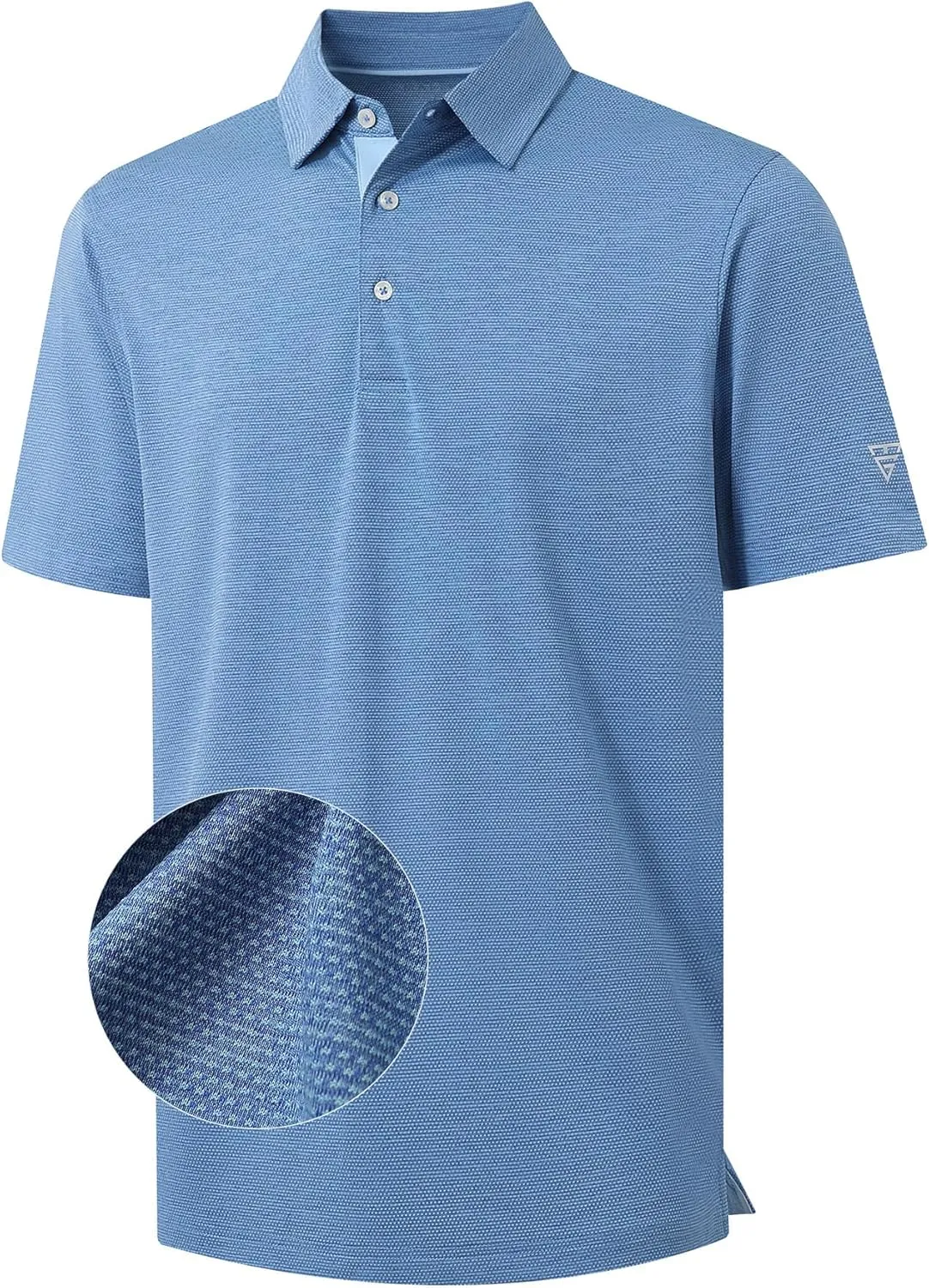 M MAELREG Golf Shirts for Men Dry Fit Short Sleeve Performance Moisture Wicking Heather Jacquard Active Mens Polo Shirts