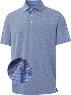 M MAELREG Golf Shirts for Men Dry Fit Short Sleeve Performance Moisture Wicking Heather Jacquard Active Mens Polo Shirts