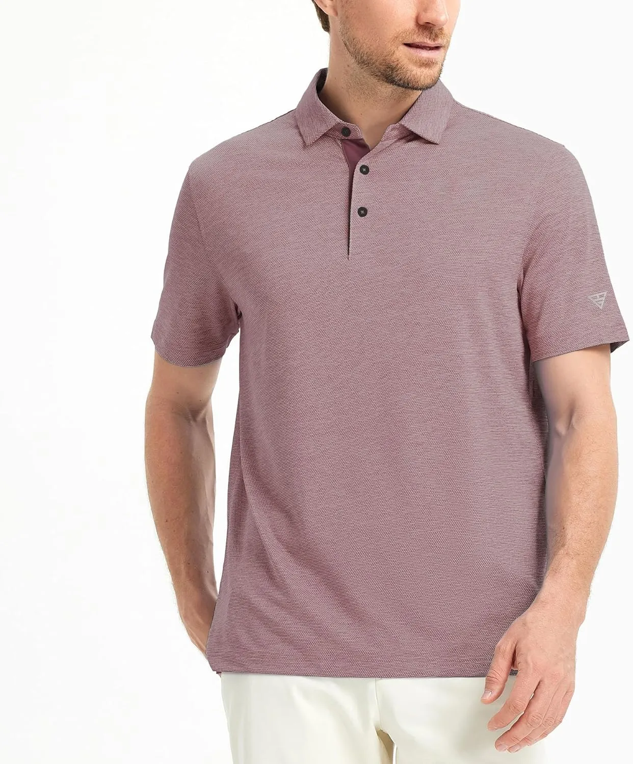 M MAELREG Golf Shirts for Men Dry Fit Short Sleeve Performance Moisture Wicking Heather Jacquard Active Mens Polo Shirts