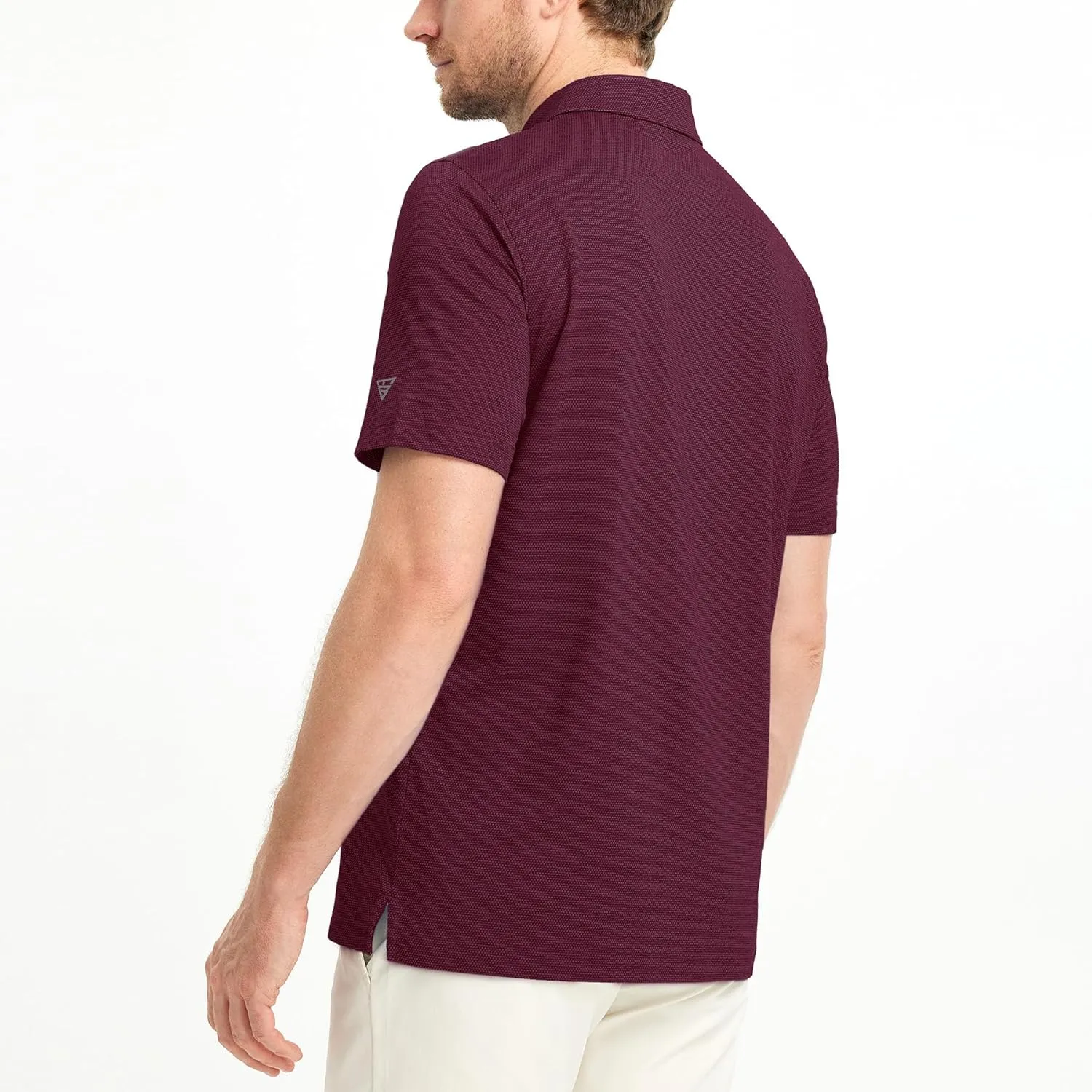 M MAELREG Golf Shirts for Men Dry Fit Short Sleeve Performance Moisture Wicking Heather Jacquard Active Mens Polo Shirts