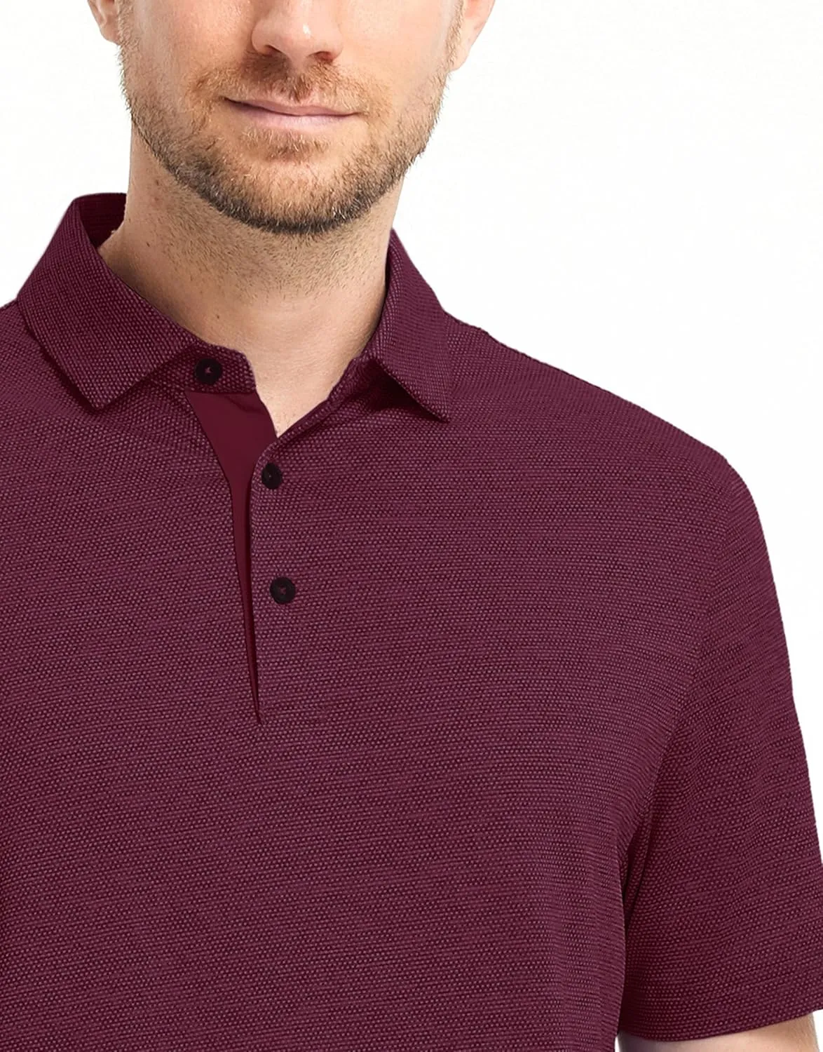 M MAELREG Golf Shirts for Men Dry Fit Short Sleeve Performance Moisture Wicking Heather Jacquard Active Mens Polo Shirts