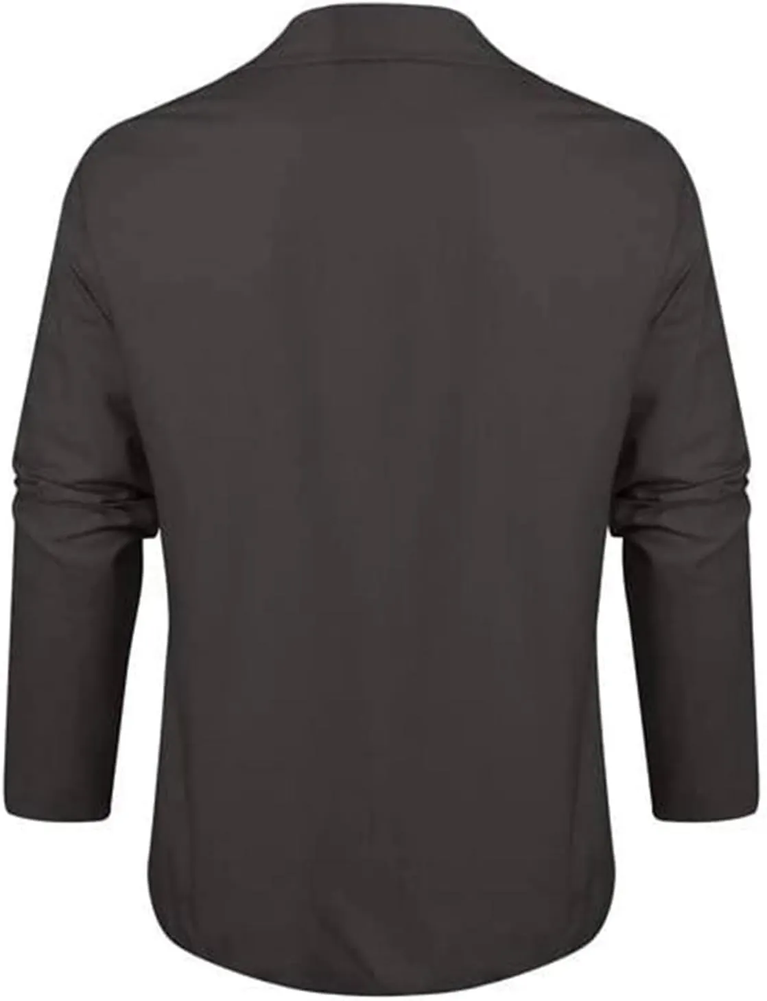 Men's Casual Shirt Jacket Cotton Linen Shacket Loose Fit Long Sleeve Button-Down Overshirt Soft Lightweight Work Coat