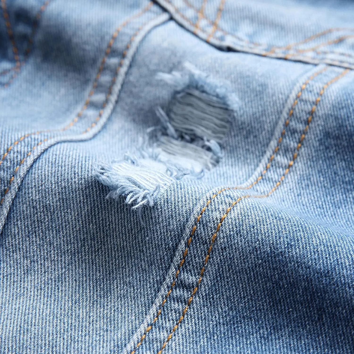 Men's Denim Vest,Sleeveless Jacket Slim Fit Vintage Casual Ripped Summer Jean Vest for Men