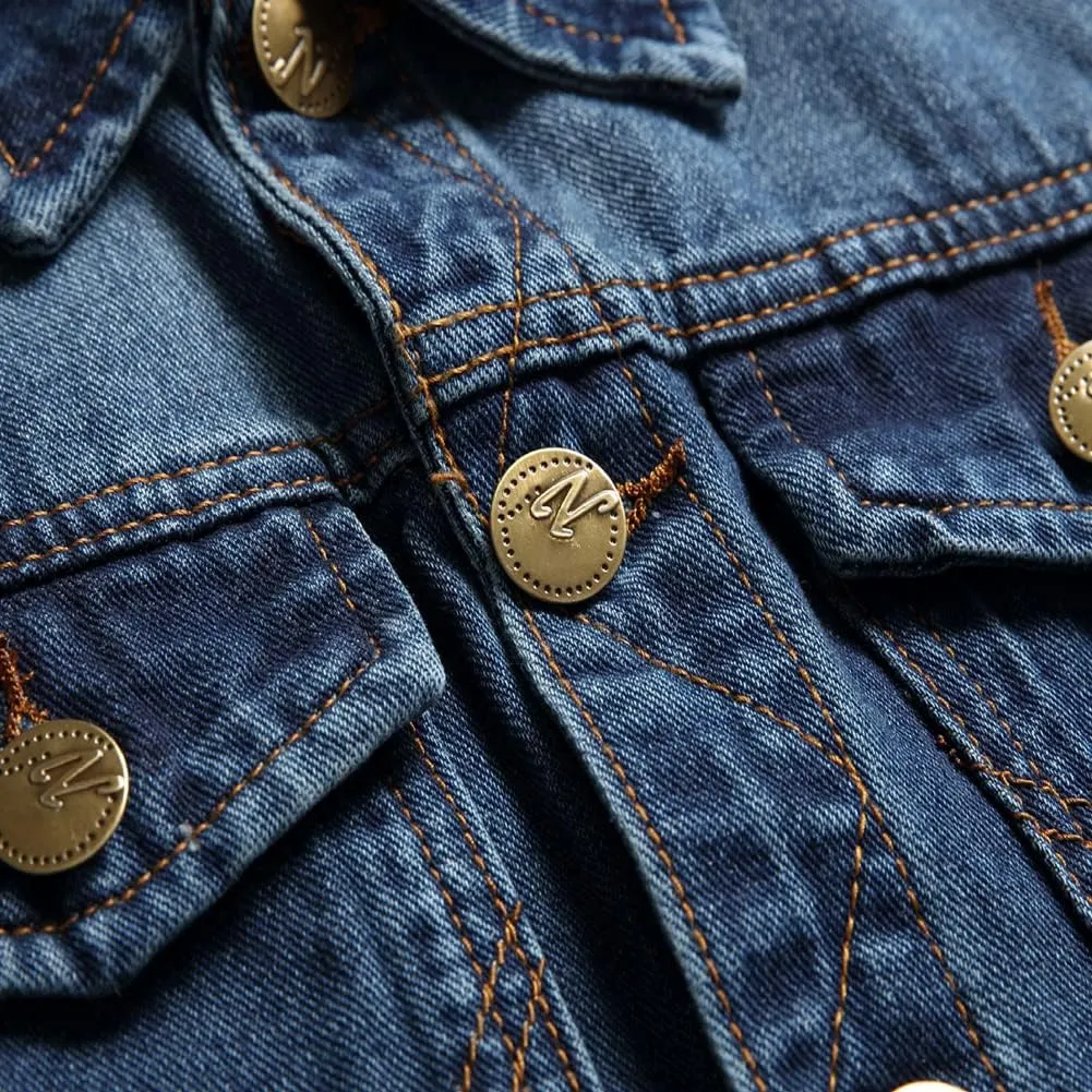 Men's Denim Vest,Sleeveless Jacket Slim Fit Vintage Casual Ripped Summer Jean Vest for Men