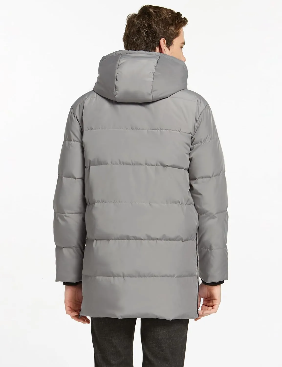 Orolay Men's Thickened Down Jacket Hooded Winter Puffer Jacket with 6 Pockets