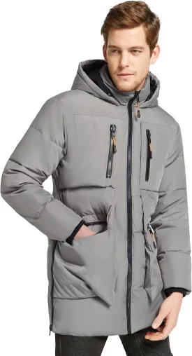 Orolay Men's Thickened Down Jacket Hooded Winter Puffer Jacket with 6 Pockets