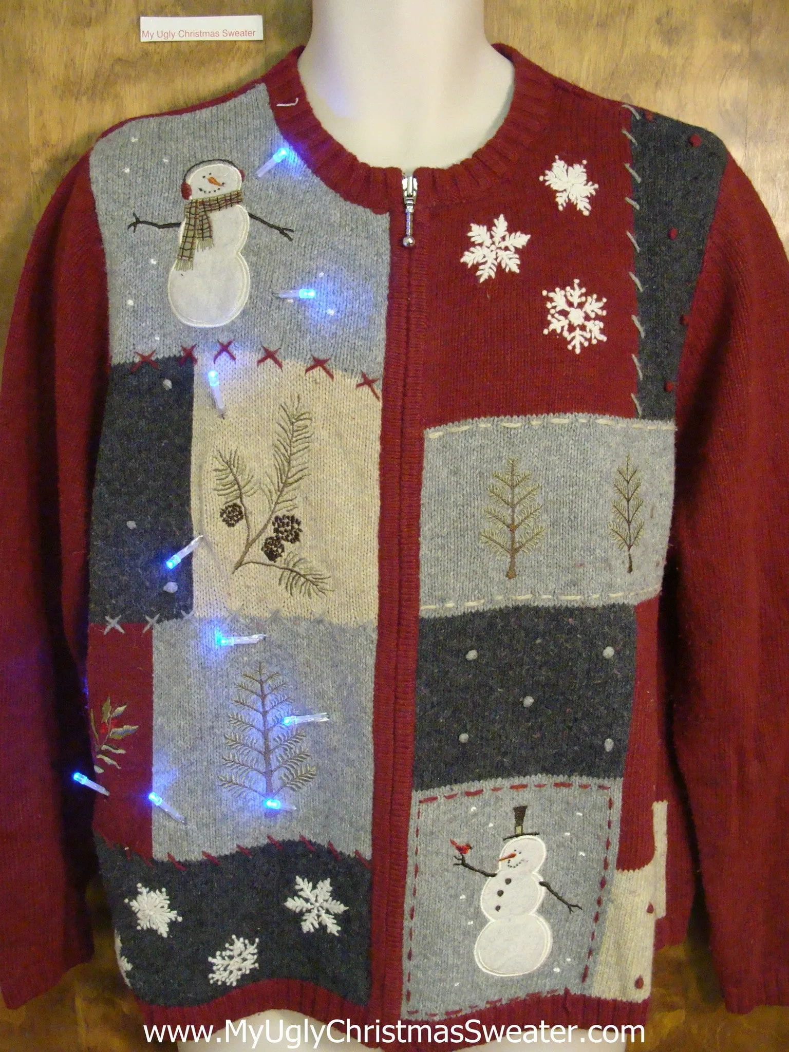 Patchwork Party Light Up Ugly Christmas Jumper