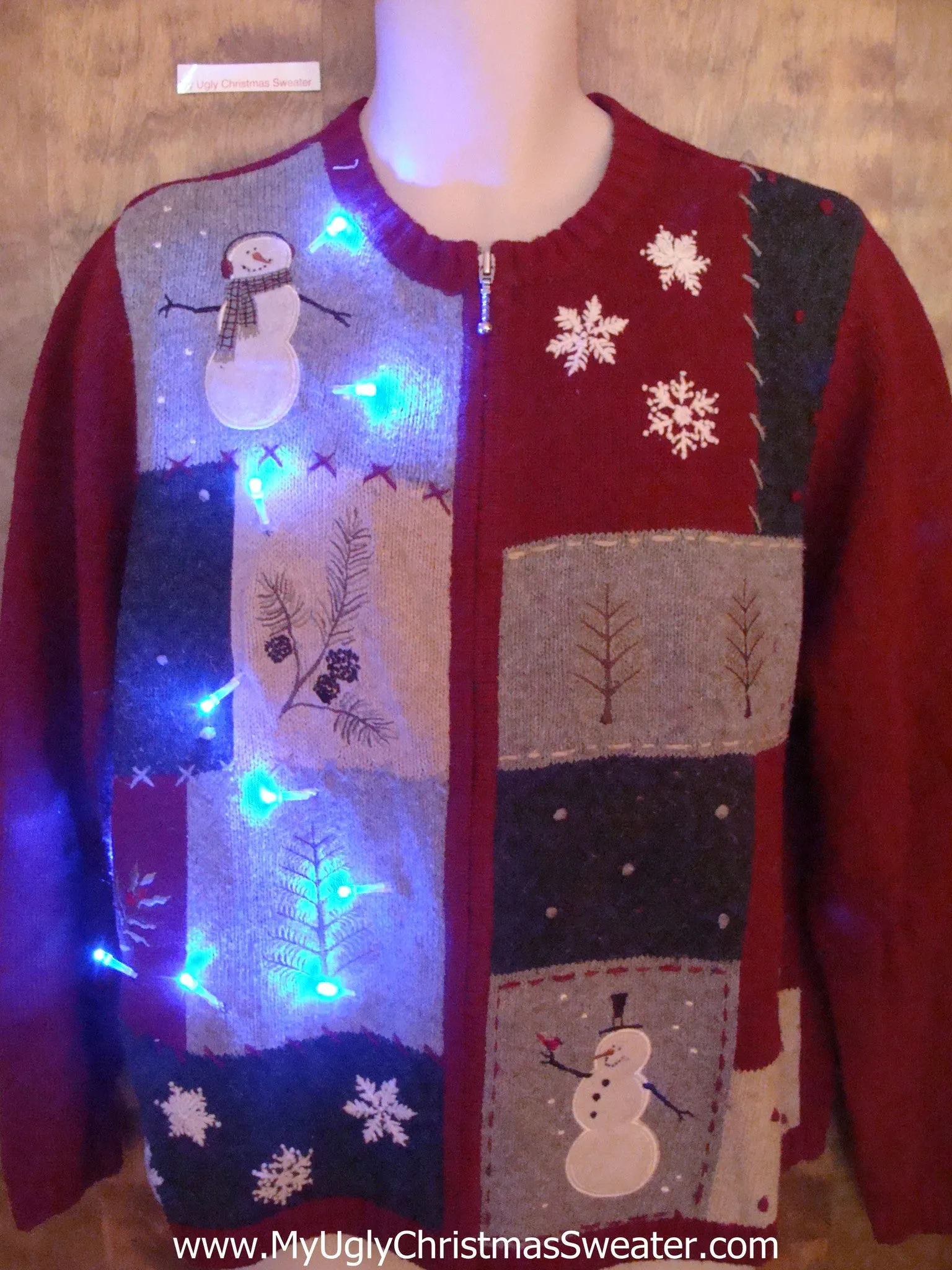 Patchwork Party Light Up Ugly Christmas Jumper