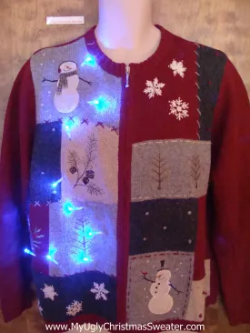 Patchwork Party Light Up Ugly Christmas Jumper