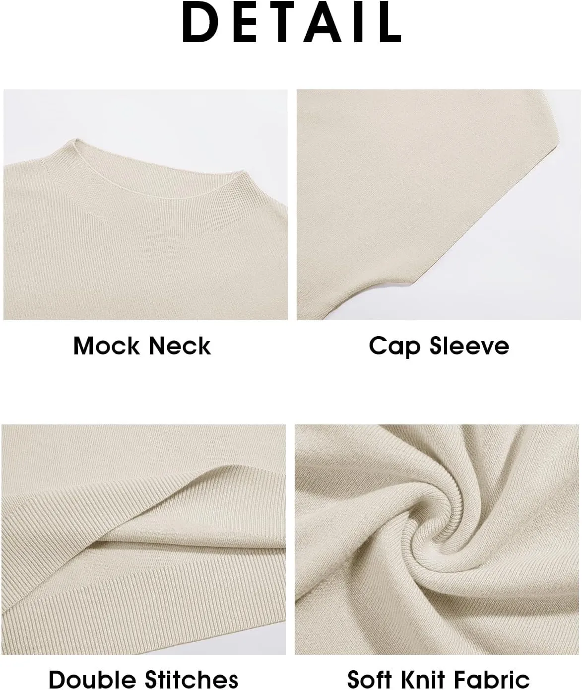 Saodimallsu Womens Short Sleeve Sweater Mock Neck Summer Casual Basic Knit Slim Fitted Pullover Tops Shirt