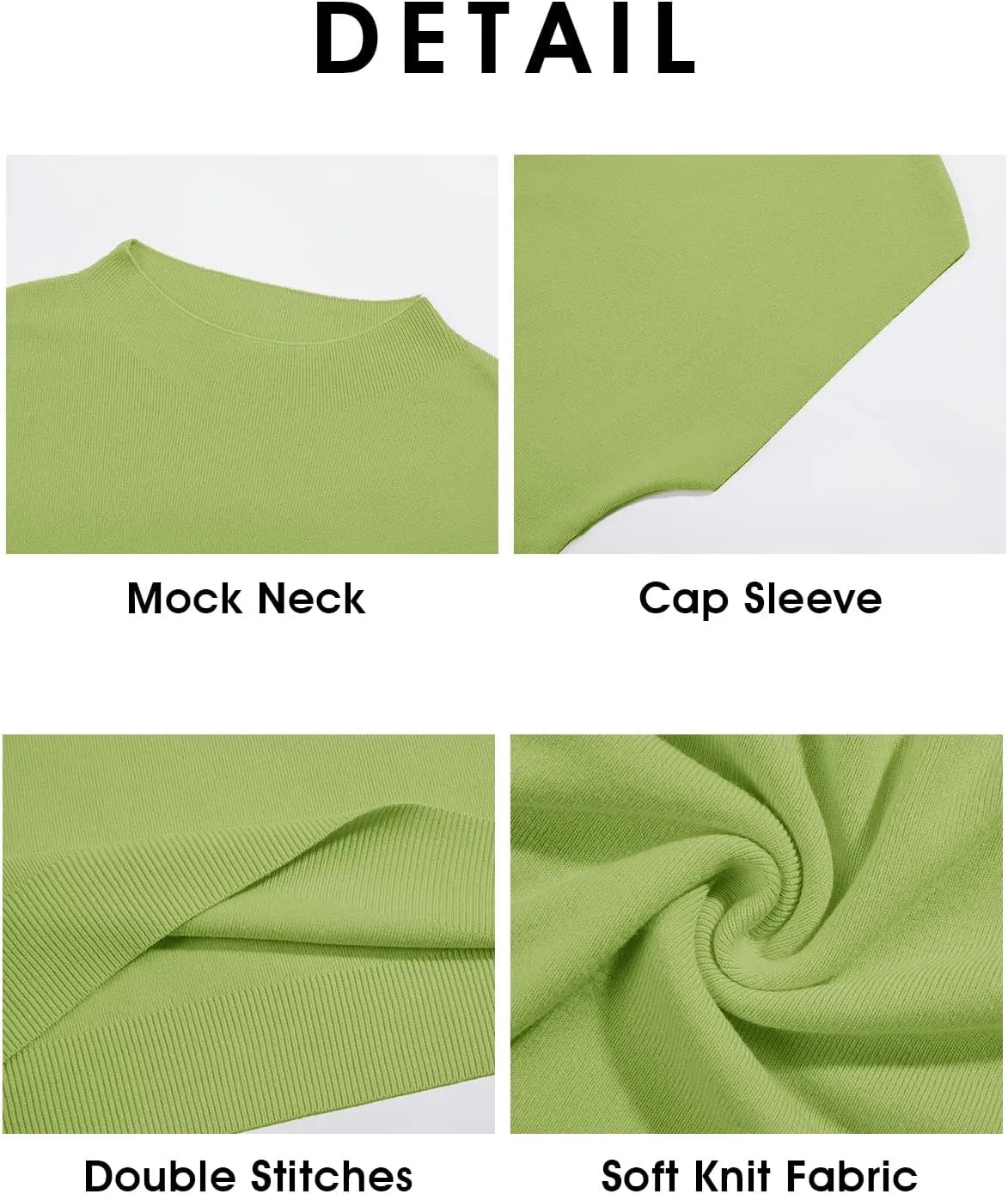 Saodimallsu Womens Short Sleeve Sweater Mock Neck Summer Casual Basic Knit Slim Fitted Pullover Tops Shirt