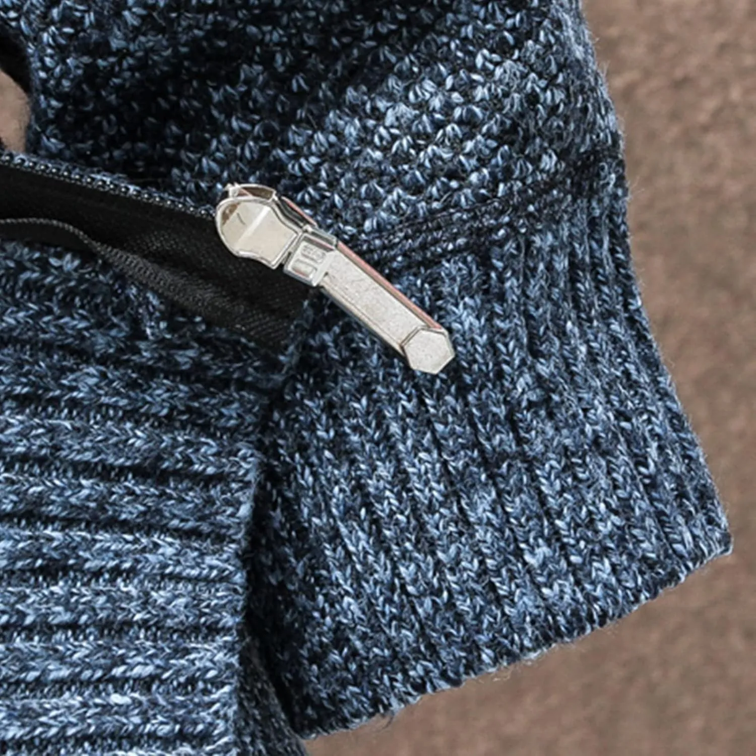 SMIDOW Men's Cardigan Sweaters Knitted Stand Collar Regular Fit Jacket Full Zip Fleece Lined Winter Warm Coat