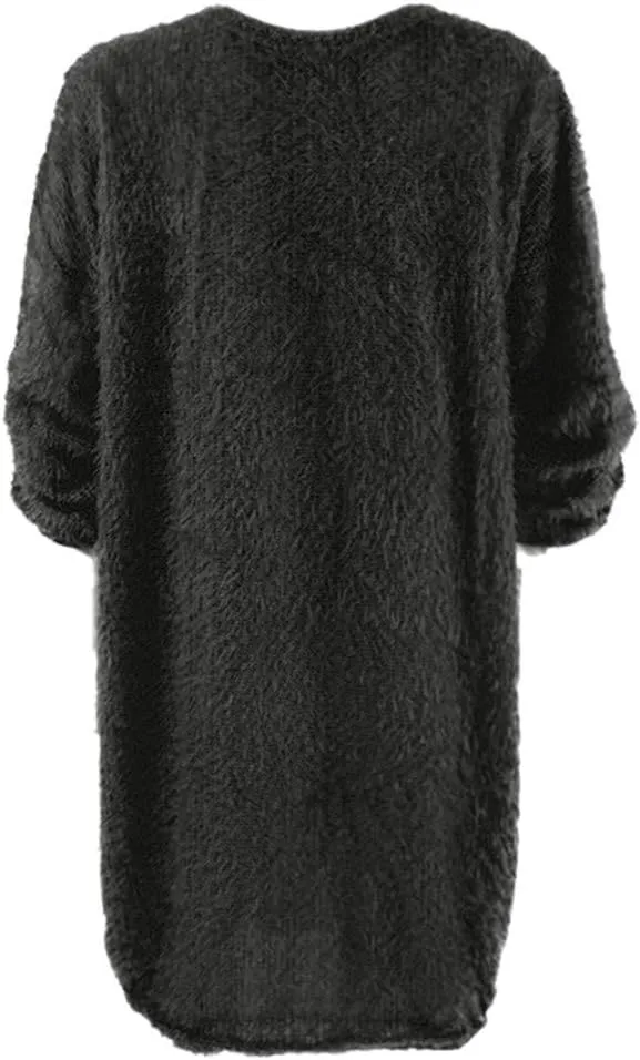 Sweater Dress for Women Oversized Crewneck Long Sleeve Mini Dress Solid Chunky Knit Sweater 2024 Fall Winter Pullover