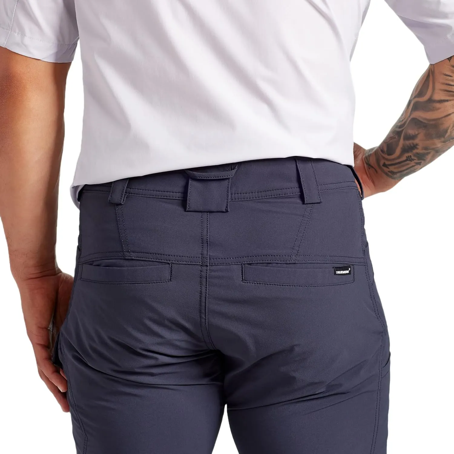 TRUEWERK Mens Work Pants - T1 WerkPants Relaxed Fit, Lightweight, Moisture Wicking, Tactical Cargo Pants with 4-Way Stretch