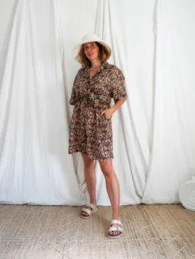 Vintage Silk Floral Short Set